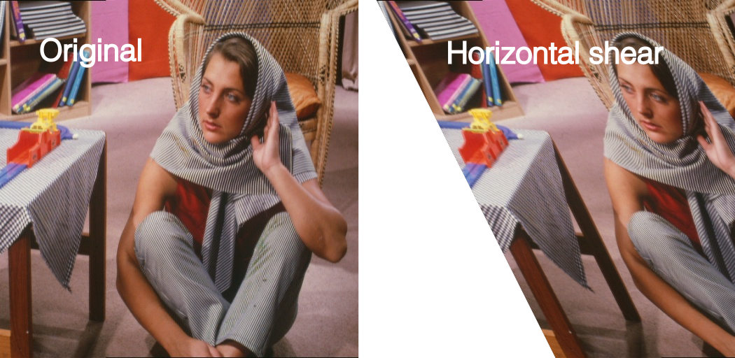 Horizontally sheared image